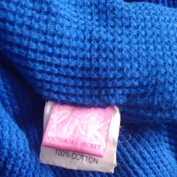 Victoria’s Secret Pink Love Pink 86 Graphic Blue Cotton Tote Bag Y2K - Picture 10 of 10